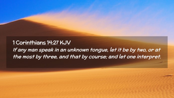 Picture 02 - 1 Corinthians 14:27 KJV Desktop Wallpaper - If any man speak in an unknown tongue, let it be - Desktop Bible Verse Wallpaper