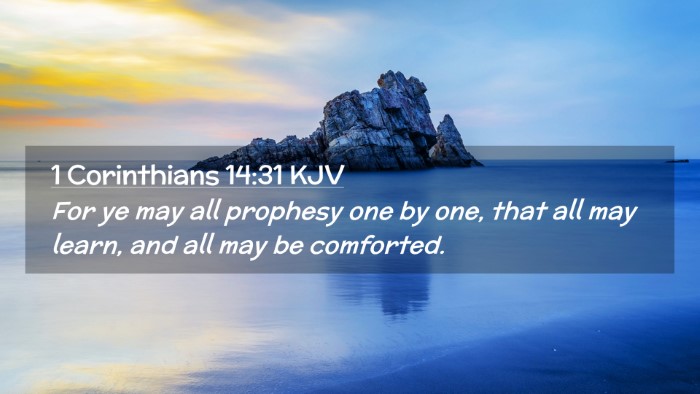 Picture 02 - 1 Corinthians 14:31 KJV Desktop Wallpaper - For ye may all prophesy one by one, that all may - Desktop Bible Verse Wallpaper