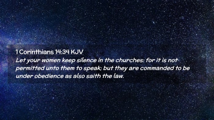 Picture 02 - 1 Corinthians 14:34 KJV Desktop Wallpaper - Let your women keep silence in the churches: for - Desktop Bible Verse Wallpaper