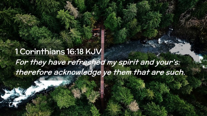 Picture 02 - 1 Corinthians 16:18 KJV Desktop Wallpaper - For they have refreshed my spirit and your's: - Desktop Bible Verse Wallpaper