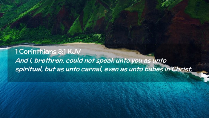 Picture 02 - 1 Corinthians 3:1 KJV Desktop Wallpaper - And I, brethren, could not speak unto you as unto - Desktop Bible Verse Wallpaper