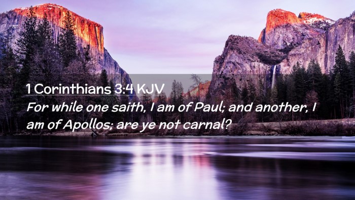 Picture 02 - 1 Corinthians 3:4 KJV Desktop Wallpaper - For while one saith, I am of Paul; and another, I - Desktop Bible Verse Wallpaper