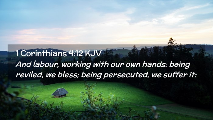 Picture 02 - 1 Corinthians 4:12 KJV Desktop Wallpaper - And labour, working with our own hands: being - Desktop Bible Verse Wallpaper