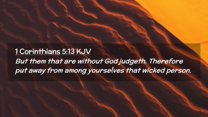 Picture 02 - 1 Corinthians 5:13 KJV Desktop Wallpaper - But them that are without God judgeth. Therefore - Desktop Bible Verse Wallpaper