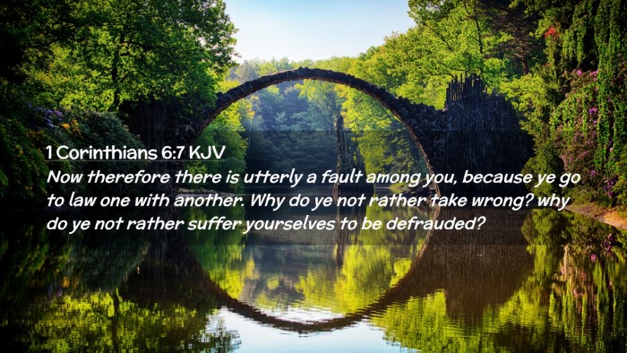 Picture 02 - 1 Corinthians 6:7 KJV Desktop Wallpaper - Now therefore there is utterly a fault among you, - Desktop Bible Verse Wallpaper