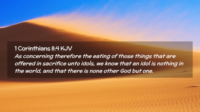 Picture 02 - 1 Corinthians 8:4 KJV Desktop Wallpaper - As concerning therefore the eating of those - Desktop Bible Verse Wallpaper