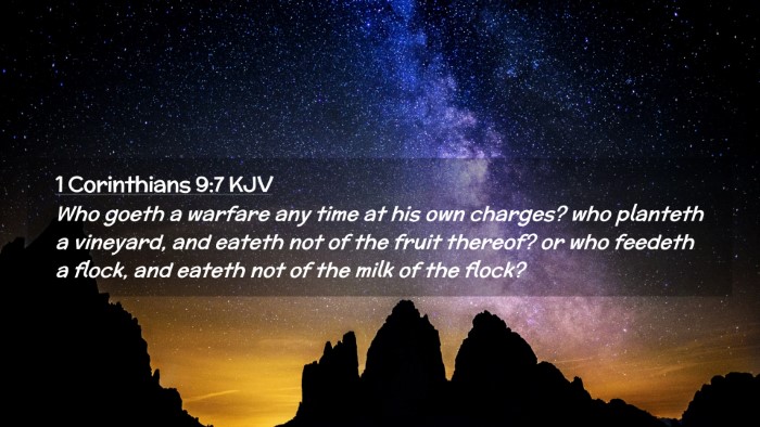 Picture 02 - 1 Corinthians 9:7 KJV Desktop Wallpaper - Who goeth a warfare any time at his own charges? - Desktop Bible Verse Wallpaper