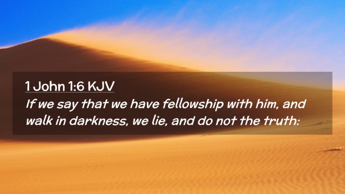 Picture 02 - 1 John 1:6 KJV Desktop Wallpaper - If we say that we have fellowship with him, and - Desktop Bible Verse Wallpaper
