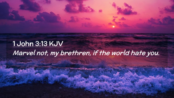 Picture 02 - 1 John 3:13 KJV Desktop Wallpaper - Marvel not, my brethren, if the world hate - Desktop Bible Verse Wallpaper
