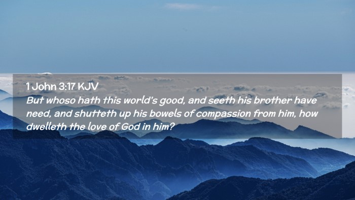 Picture 02 - 1 John 3:17 KJV Desktop Wallpaper - But whoso hath this world's good, and seeth his - Desktop Bible Verse Wallpaper