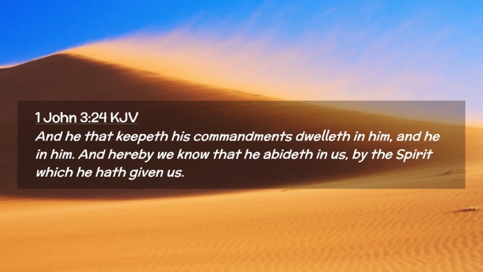 Picture 02 - 1 John 3:24 KJV Desktop Wallpaper - And he that keepeth his commandments dwelleth in - Desktop Bible Verse Wallpaper