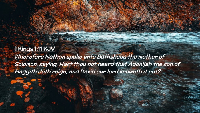 Picture 02 - 1 Kings 1:11 KJV Desktop Wallpaper - Wherefore Nathan spake unto Bathsheba the mother - Desktop Bible Verse Wallpaper