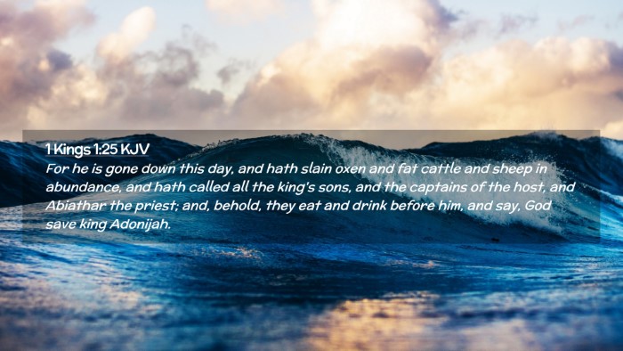 Picture 02 - 1 Kings 1:25 KJV Desktop Wallpaper - For he is gone down this day, and hath slain oxen - Desktop Bible Verse Wallpaper