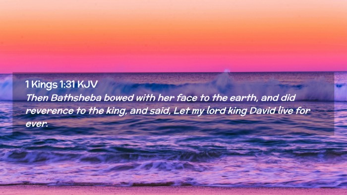 Picture 02 - 1 Kings 1:31 KJV Desktop Wallpaper - Then Bathsheba bowed with her face to the earth, - Desktop Bible Verse Wallpaper