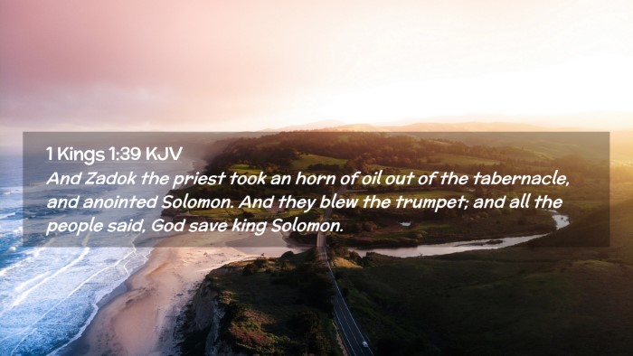 Picture 02 - 1 Kings 1:39 KJV Desktop Wallpaper - And Zadok the priest took an horn of oil out of - Desktop Bible Verse Wallpaper