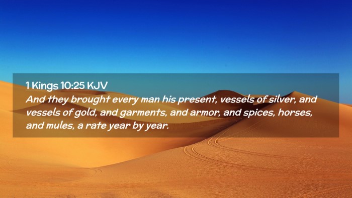 Picture 02 - 1 Kings 10:25 KJV Desktop Wallpaper - And they brought every man his present, vessels - Desktop Bible Verse Wallpaper
