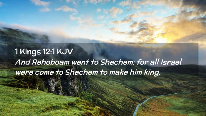 Picture 02 - 1 Kings 12:1 KJV Desktop Wallpaper - And Rehoboam went to Shechem: for all Israel were - Desktop Bible Verse Wallpaper