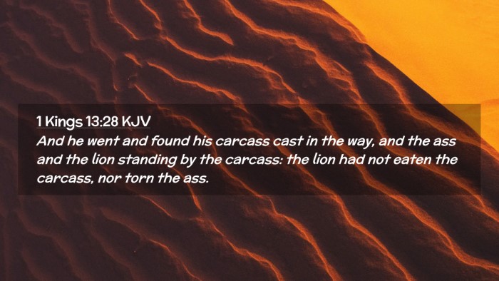 Picture 02 - 1 Kings 13:28 KJV Desktop Wallpaper - And he went and found his carcass cast in the - Desktop Bible Verse Wallpaper