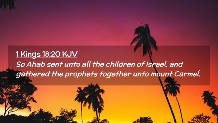 Picture 02 - 1 Kings 18:20 KJV Desktop Wallpaper - So Ahab sent unto all the children of Israel, and - Desktop Bible Verse Wallpaper