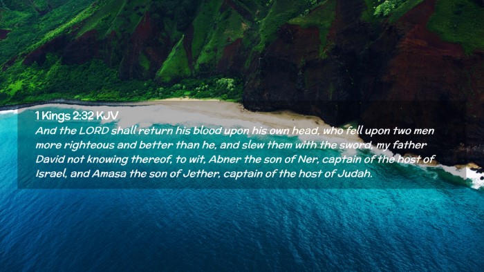 Picture 02 - 1 Kings 2:32 KJV Desktop Wallpaper - And the LORD shall return his blood upon his own - Desktop Bible Verse Wallpaper