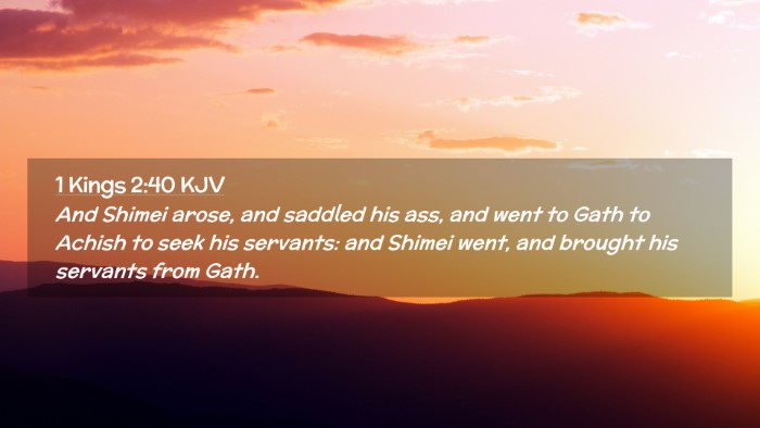 Picture 02 - 1 Kings 2:40 KJV Desktop Wallpaper - And Shimei arose, and saddled his ass, and went - Desktop Bible Verse Wallpaper