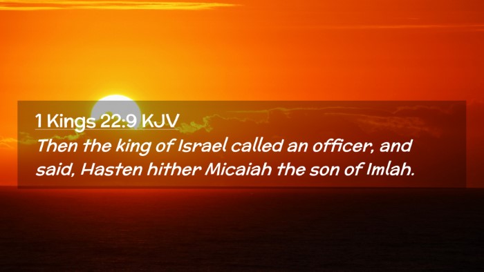 Picture 02 - 1 Kings 22:9 KJV Desktop Wallpaper - Then the king of Israel called an officer, and - Desktop Bible Verse Wallpaper