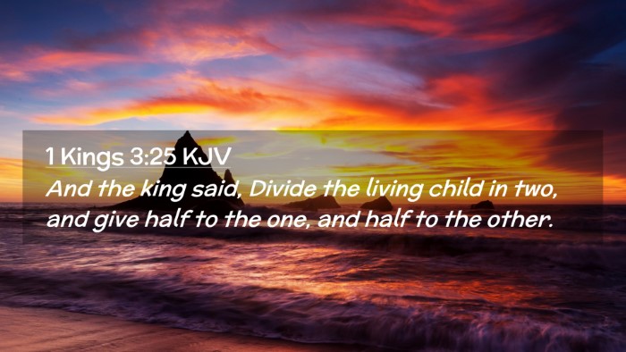 Picture 02 - 1 Kings 3:25 KJV Desktop Wallpaper - And the king said, Divide the living child in - Desktop Bible Verse Wallpaper