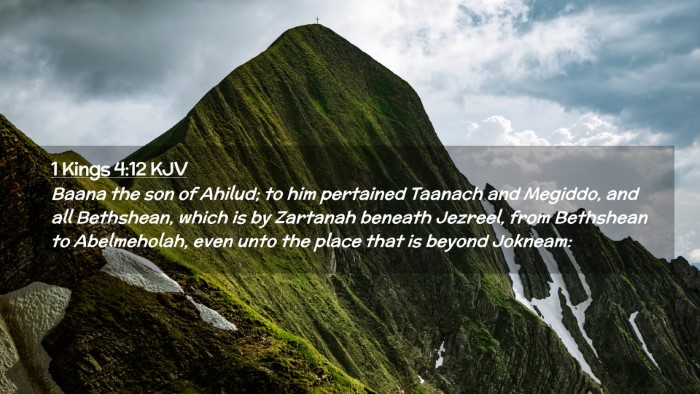 Picture 02 - 1 Kings 4:12 KJV Desktop Wallpaper - Baana the son of Ahilud; to him pertained Taanach - Desktop Bible Verse Wallpaper