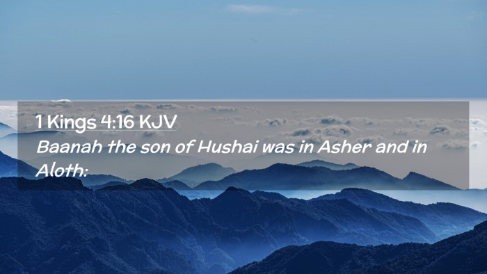 Picture 02 - 1 Kings 4:16 KJV Desktop Wallpaper - Baanah the son of Hushai was in Asher and in - Desktop Bible Verse Wallpaper