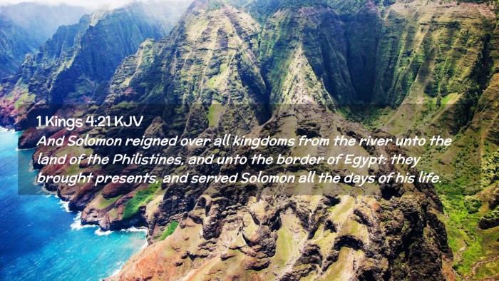 Picture 02 - 1 Kings 4:21 KJV Desktop Wallpaper - And Solomon reigned over all kingdoms from the - Desktop Bible Verse Wallpaper
