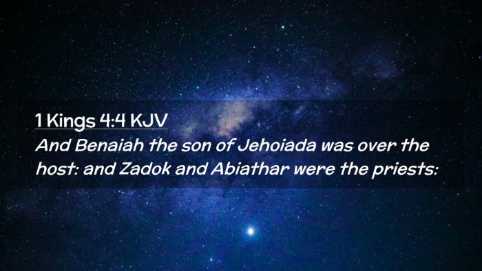 Picture 02 - 1 Kings 4:4 KJV Desktop Wallpaper - And Benaiah the son of Jehoiada was over the - Desktop Bible Verse Wallpaper