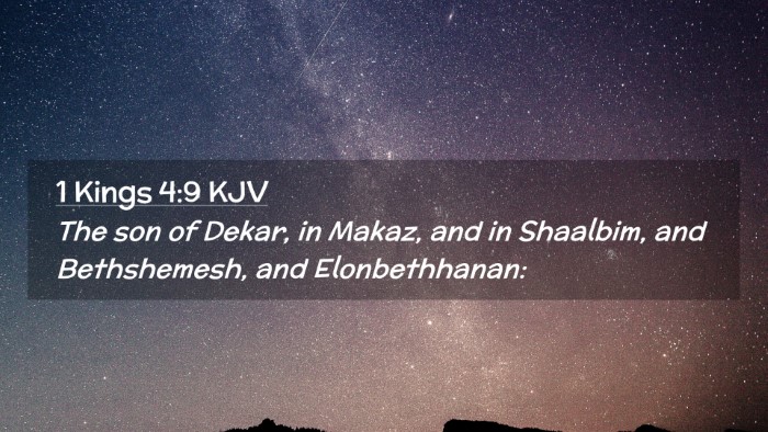 Picture 02 - 1 Kings 4:9 KJV Desktop Wallpaper - The son of Dekar, in Makaz, and in Shaalbim, and - Desktop Bible Verse Wallpaper