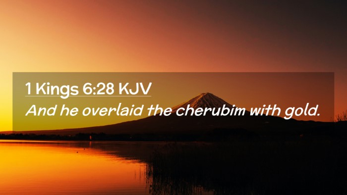 Picture 02 - 1 Kings 6:28 KJV Desktop Wallpaper - And he overlaid the cherubim with - Desktop Bible Verse Wallpaper