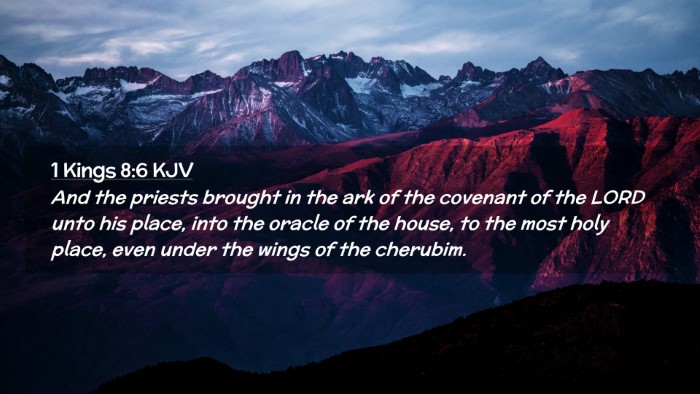 Picture 02 - 1 Kings 8:6 KJV Desktop Wallpaper - And the priests brought in the ark of the - Desktop Bible Verse Wallpaper
