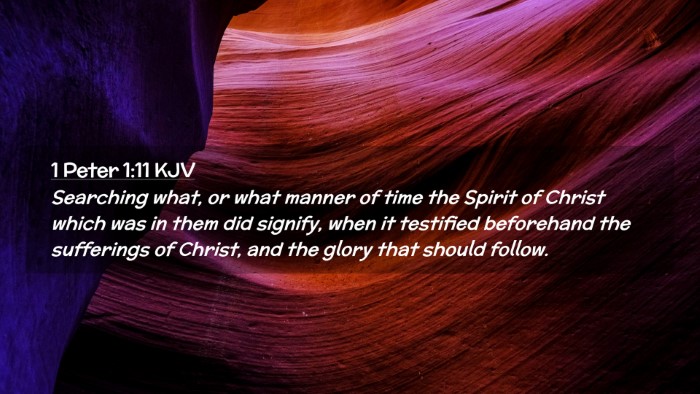 Picture 02 - 1 Peter 1:11 KJV Desktop Wallpaper - Searching what, or what manner of time the Spirit - Desktop Bible Verse Wallpaper