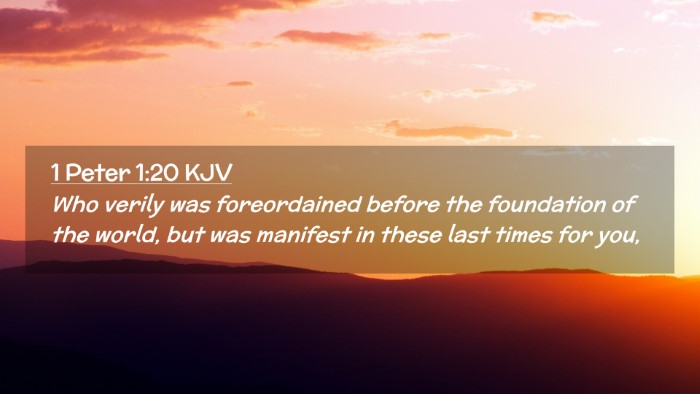 Picture 02 - 1 Peter 1:20 KJV Desktop Wallpaper - Who verily was foreordained before the foundation - Desktop Bible Verse Wallpaper