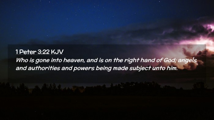 Picture 02 - 1 Peter 3:22 KJV Desktop Wallpaper - Who is gone into heaven, and is on the right hand - Desktop Bible Verse Wallpaper
