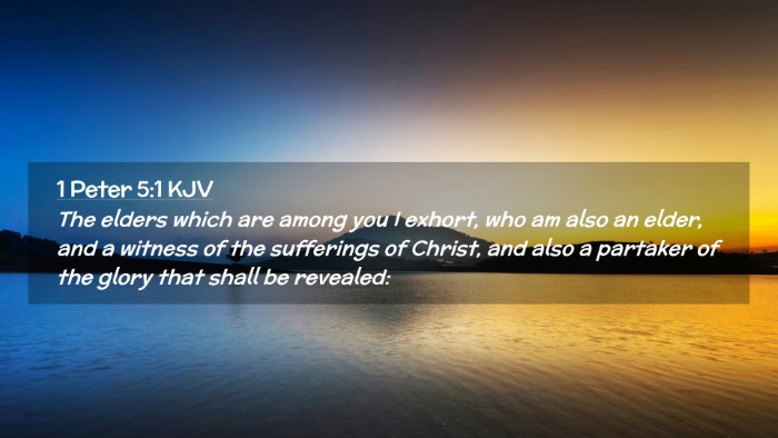 Picture 02 - 1 Peter 5:1 KJV Desktop Wallpaper - The elders which are among you I exhort, who am - Desktop Bible Verse Wallpaper