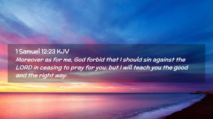 Picture 02 - 1 Samuel 12:23 KJV Desktop Wallpaper - Moreover as for me, God forbid that I should sin - Desktop Bible Verse Wallpaper