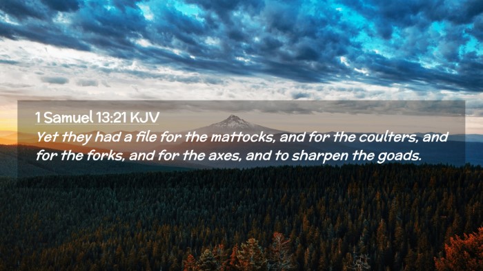 Picture 02 - 1 Samuel 13:21 KJV Desktop Wallpaper - Yet they had a file for the mattocks, and for the - Desktop Bible Verse Wallpaper