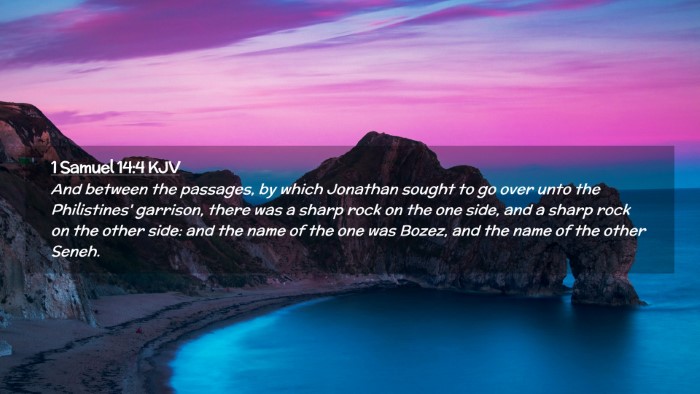 Picture 02 - 1 Samuel 14:4 KJV Desktop Wallpaper - And between the passages, by which Jonathan - Desktop Bible Verse Wallpaper