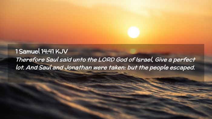 Picture 02 - 1 Samuel 14:41 KJV Desktop Wallpaper - Therefore Saul said unto the LORD God of Israel, - Desktop Bible Verse Wallpaper