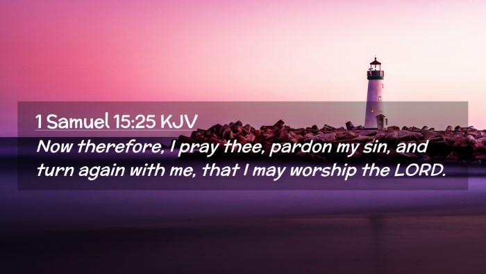 Picture 02 - 1 Samuel 15:25 KJV Desktop Wallpaper - Now therefore, I pray thee, pardon my sin, and - Desktop Bible Verse Wallpaper