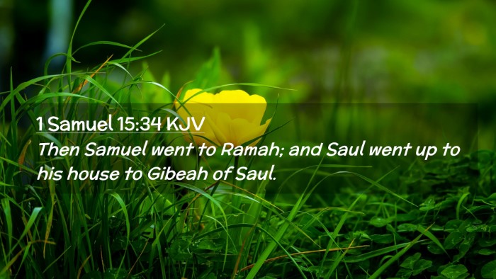 Picture 02 - 1 Samuel 15:34 KJV Desktop Wallpaper - Then Samuel went to Ramah; and Saul went up to - Desktop Bible Verse Wallpaper
