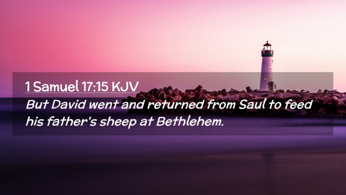 Picture 02 - 1 Samuel 17:15 KJV Desktop Wallpaper - But David went and returned from Saul to feed his - Desktop Bible Verse Wallpaper