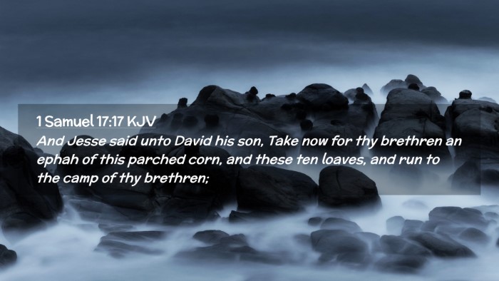 Picture 02 - 1 Samuel 17:17 KJV Desktop Wallpaper - And Jesse said unto David his son, Take now for - Desktop Bible Verse Wallpaper