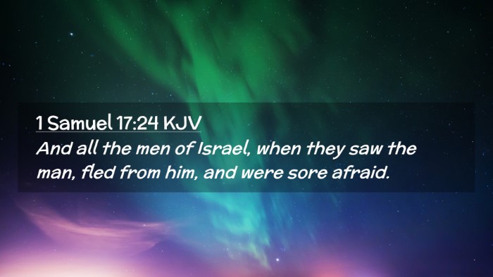 Picture 02 - 1 Samuel 17:24 KJV Desktop Wallpaper - And all the men of Israel, when they saw the man, - Desktop Bible Verse Wallpaper