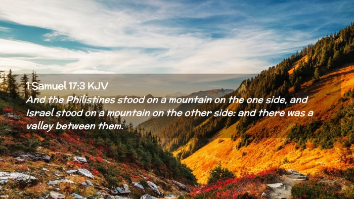 Picture 02 - 1 Samuel 17:3 KJV Desktop Wallpaper - And the Philistines stood on a mountain on the - Desktop Bible Verse Wallpaper