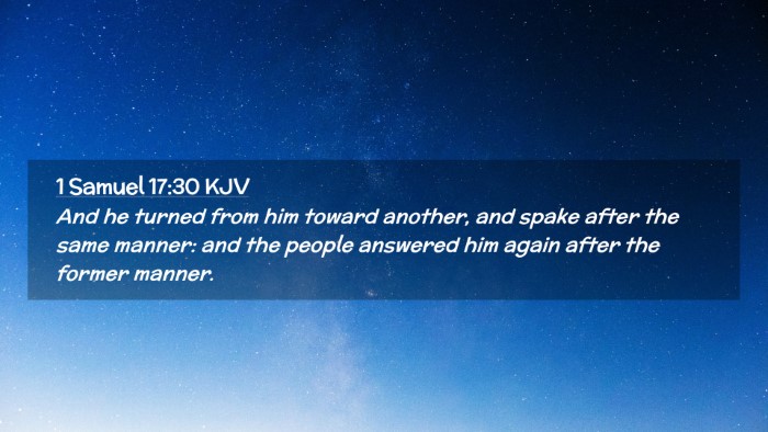 Picture 02 - 1 Samuel 17:30 KJV Desktop Wallpaper - And he turned from him toward another, and spake - Desktop Bible Verse Wallpaper