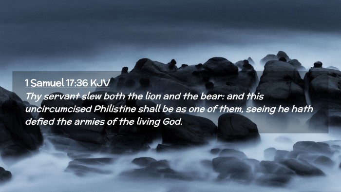 Picture 02 - 1 Samuel 17:36 KJV Desktop Wallpaper - Thy servant slew both the lion and the bear: and - Desktop Bible Verse Wallpaper